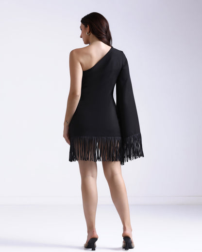 Noir Fringe Dress