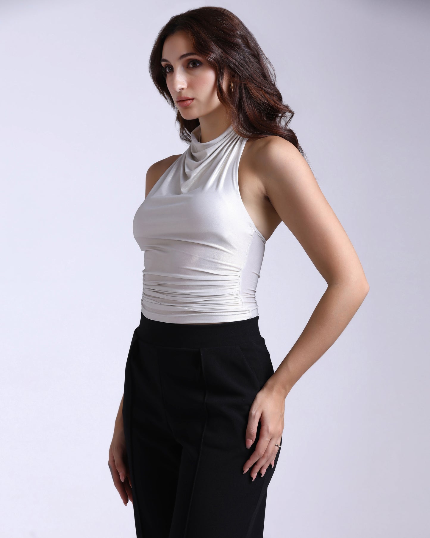 Ivory Drape Halter Top