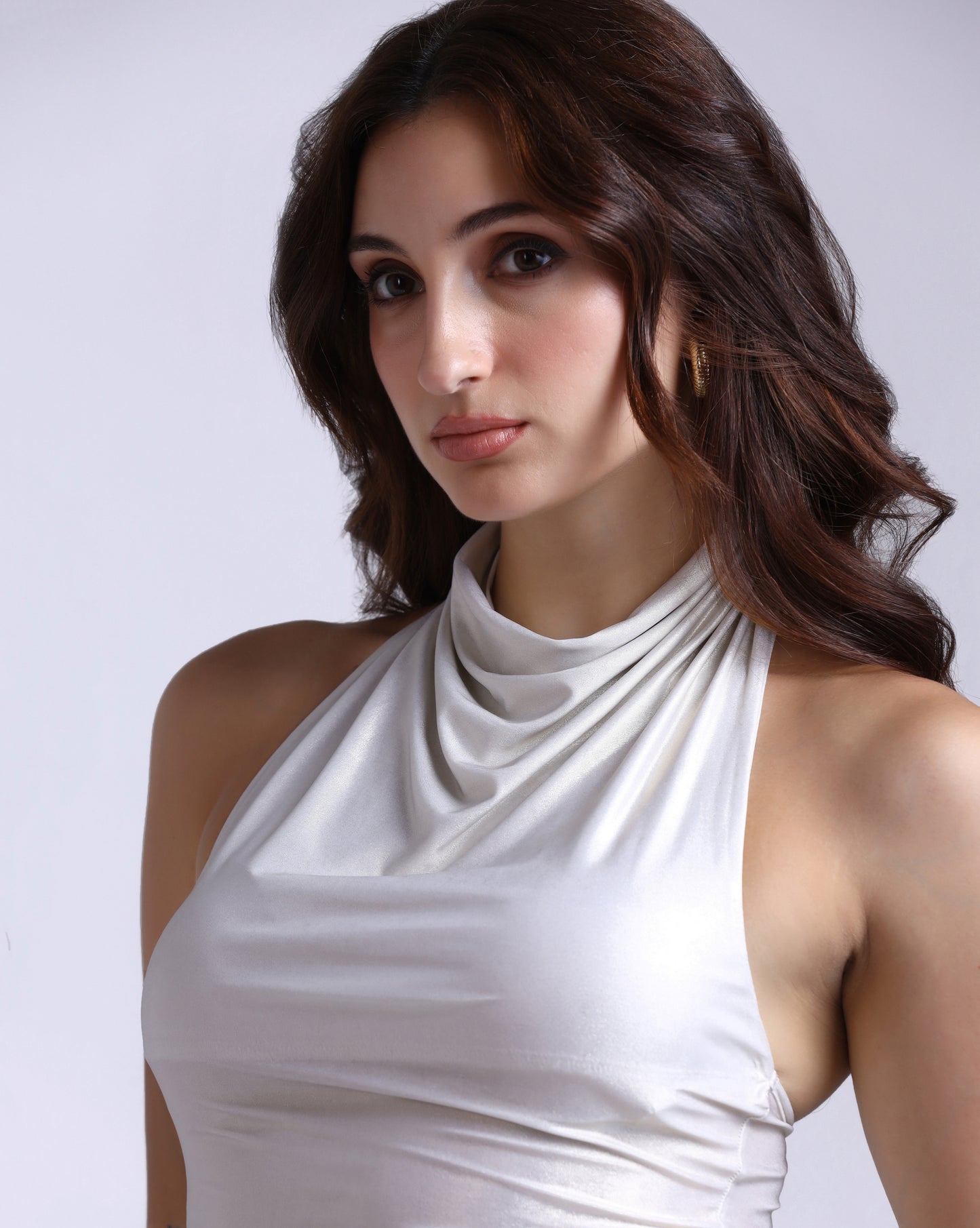 Ivory Drape Halter Top