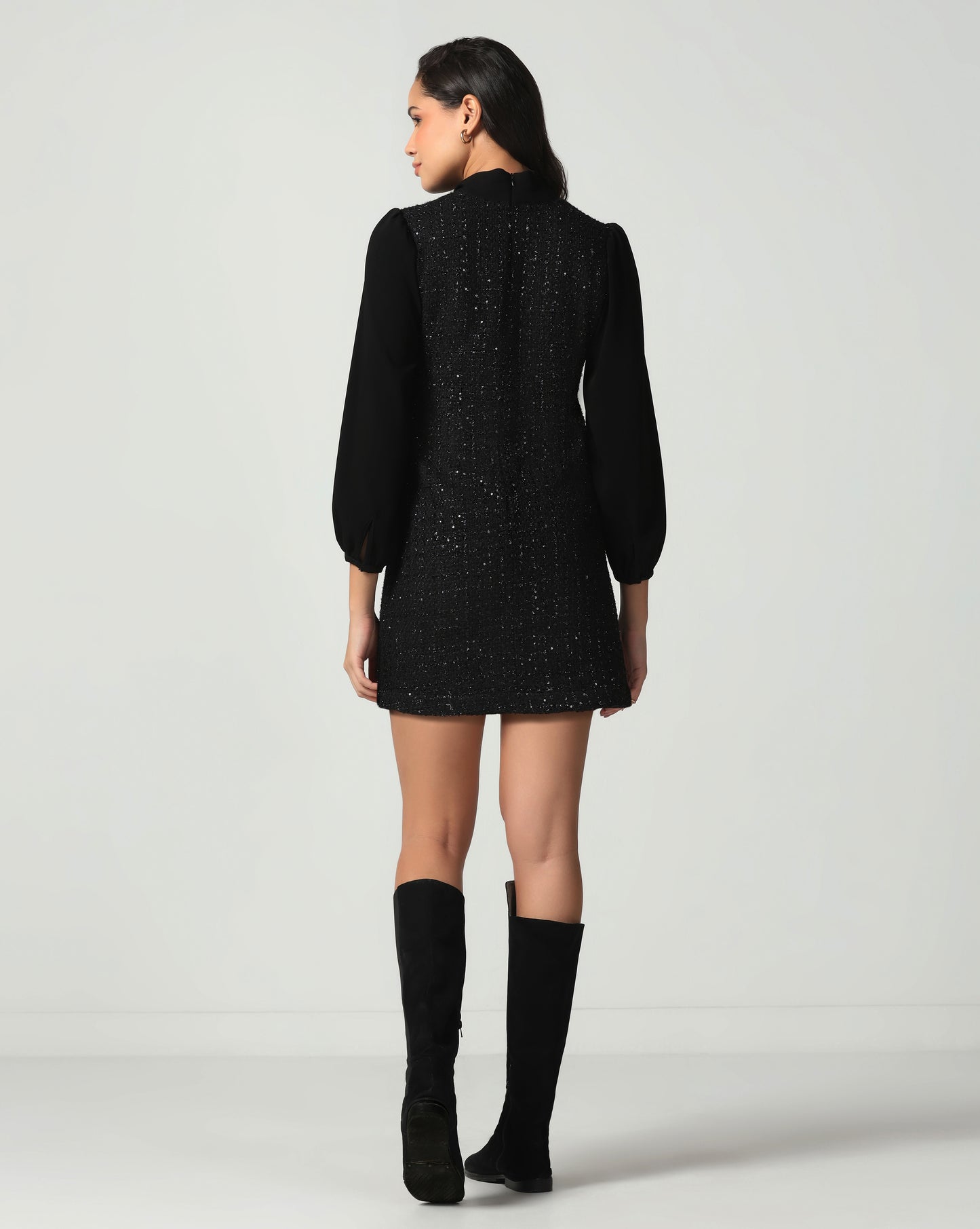 Midnight Shimmer Bow Dress