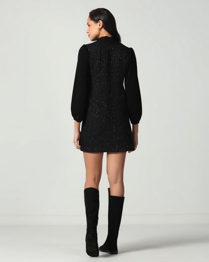Midnight Shimmer Bow Dress