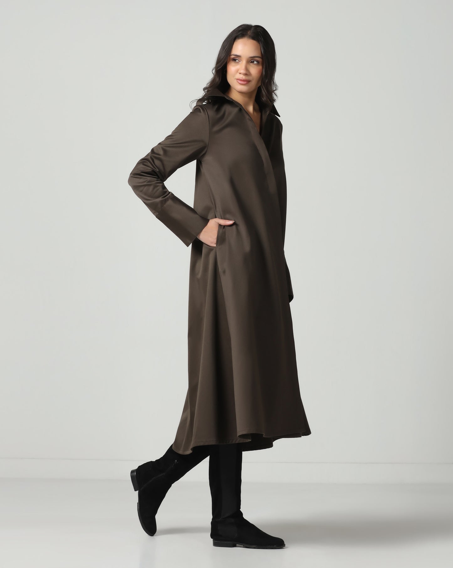 Olive Trench Dress