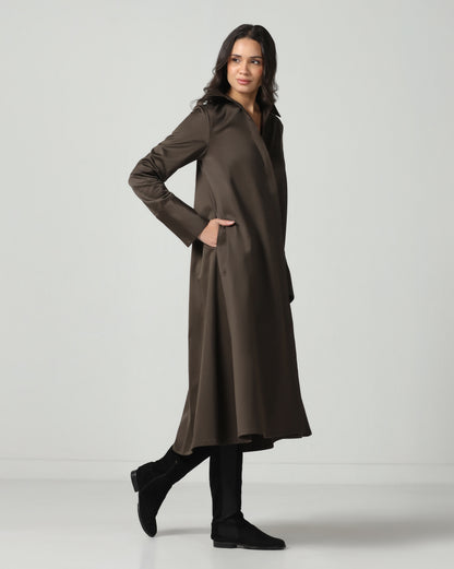 Olive Trench Dress
