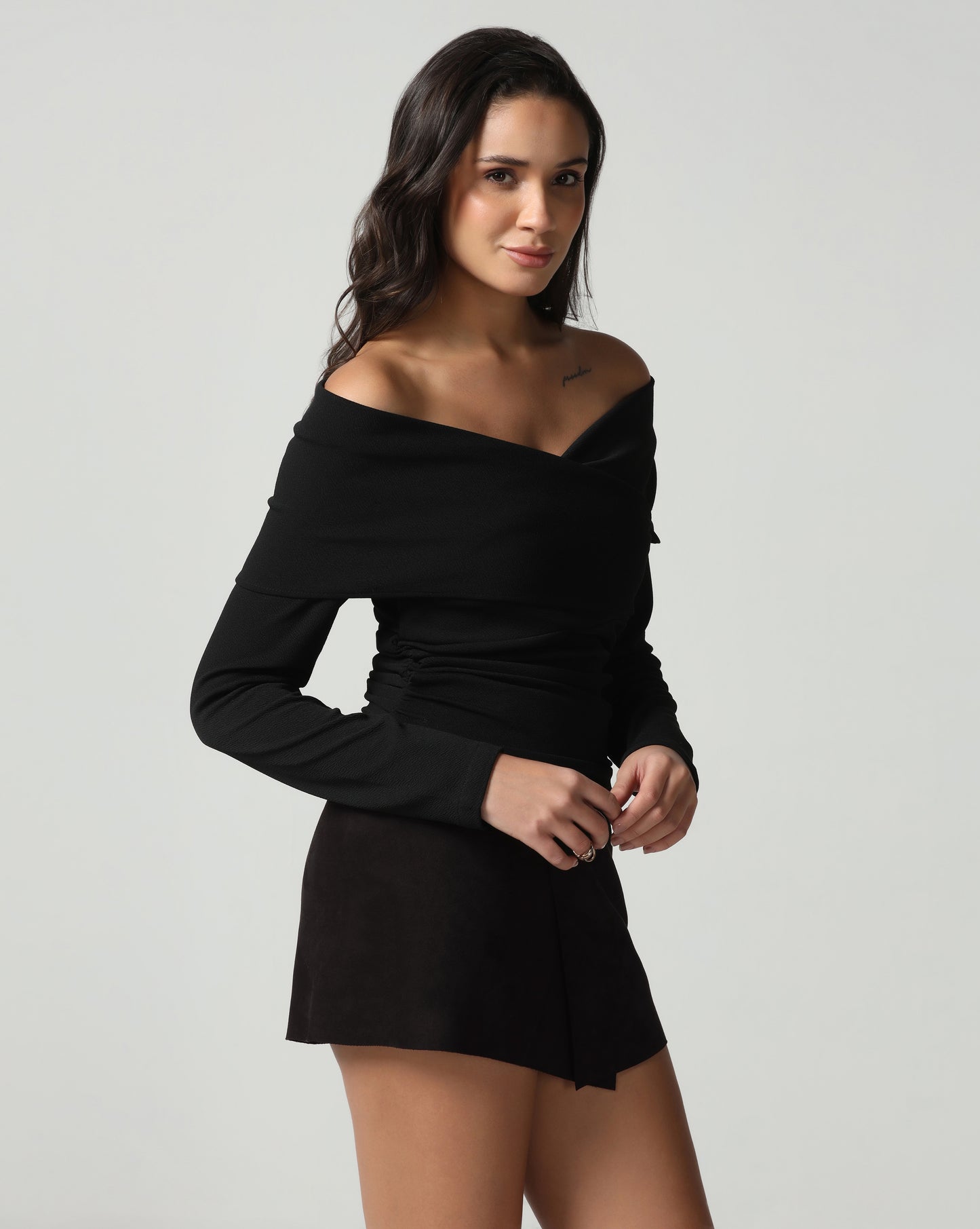 Cross-Front Off Shoulder Top