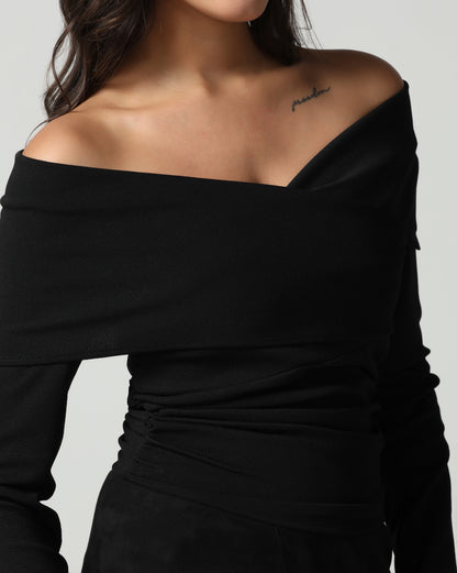 Cross-Front Off Shoulder Top