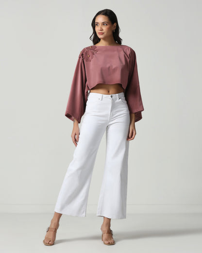 Daisy Embellished Crop Cape