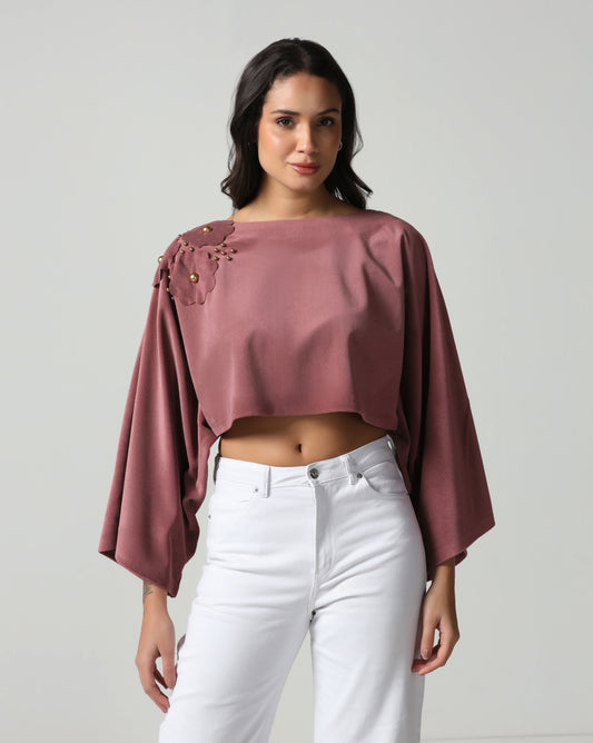 Daisy Embellished Crop Cape