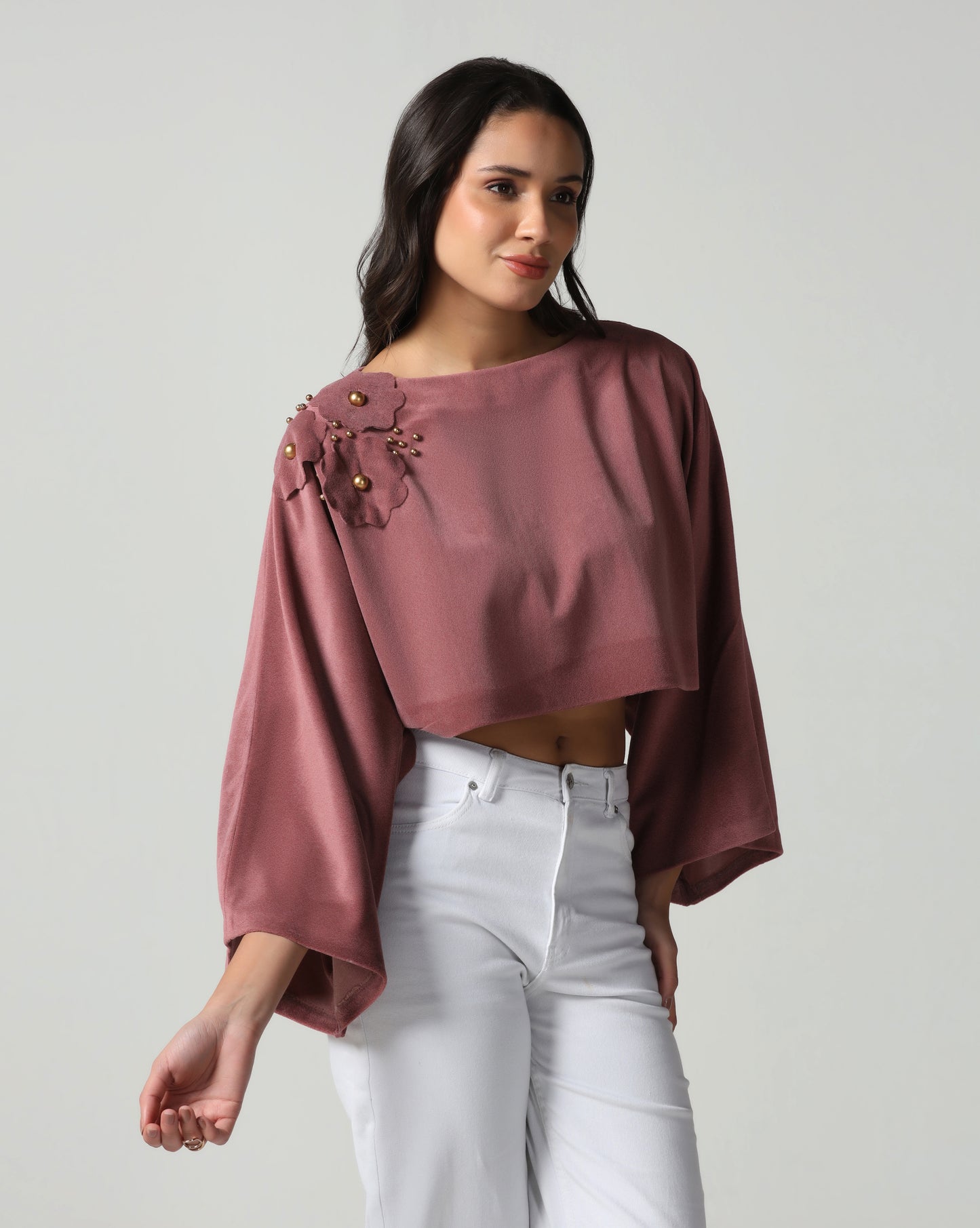 Daisy Embellished Crop Cape