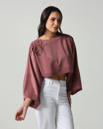 Daisy Embellished Crop Cape