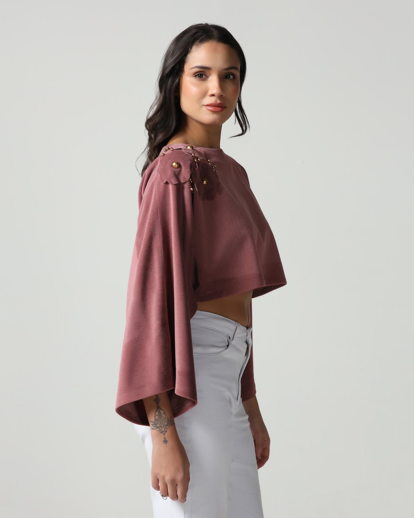 Daisy Embellished Crop Cape