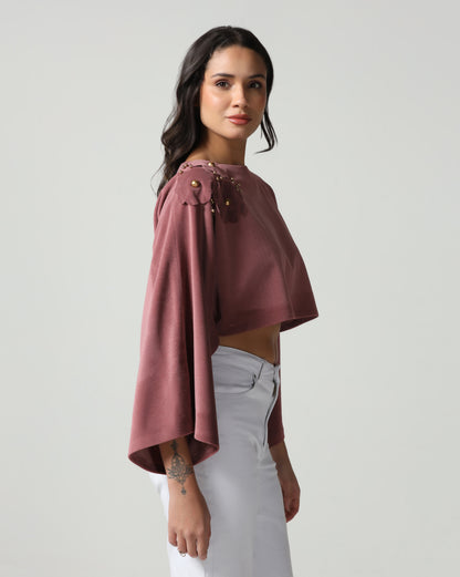 Daisy Embellished Crop Cape