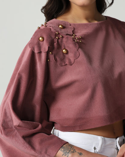 Daisy Embellished Crop Cape
