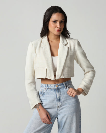 Pearl Tweed Crop Jacket