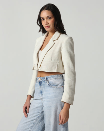 Pearl Tweed Crop Jacket