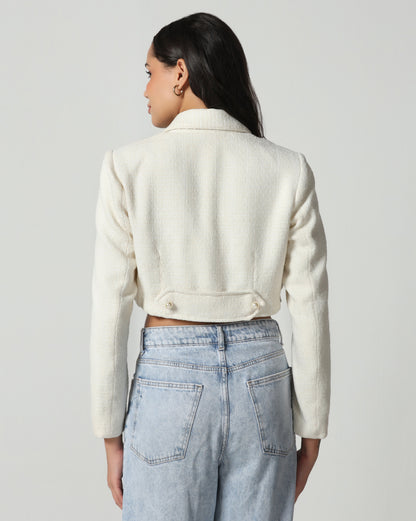 Pearl Tweed Crop Jacket