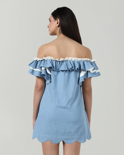 Denim Ruffle Dress