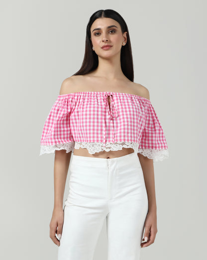 Blush Lace Trim Top