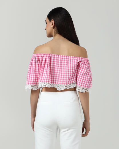 Blush Lace Trim Top