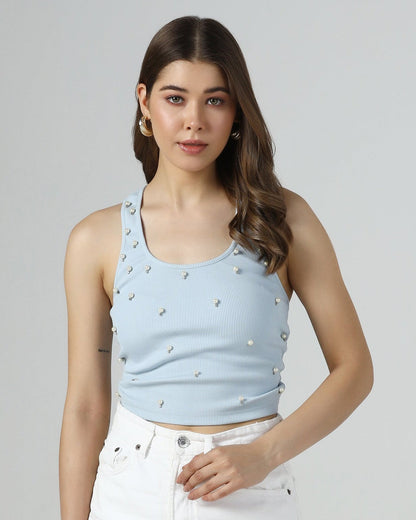 Pearl Breeze Ribbed Tank