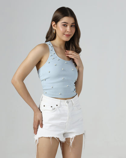 Pearl Breeze Ribbed Tank