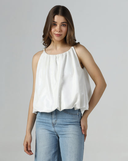 Pearl Sequin Balloon Top