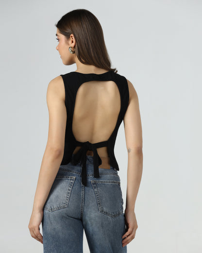 Embellished Open Back Tank