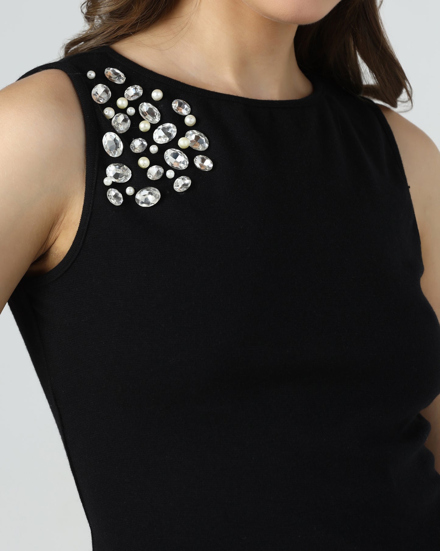 Embellished Open Back Tank