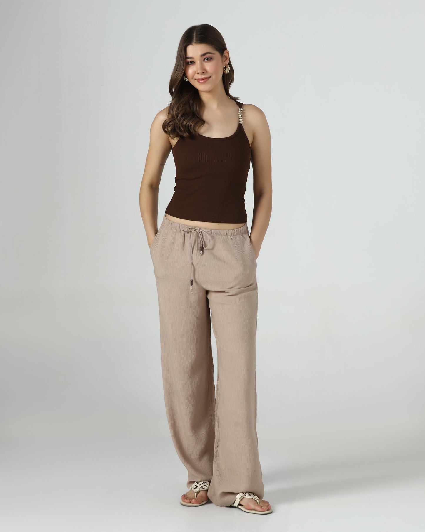 Crystal Strap Rib Tank