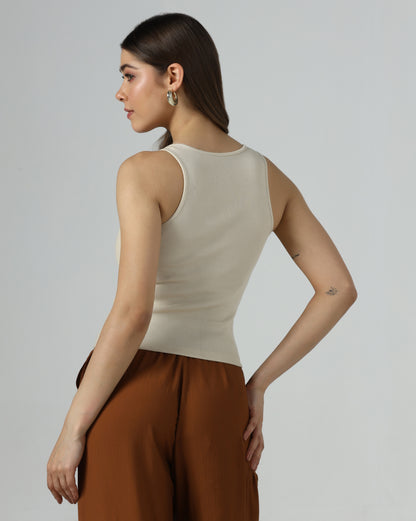 Embellished Strap Rib Tank