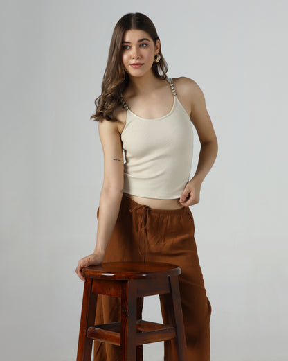 Embellished Strap Rib Tank