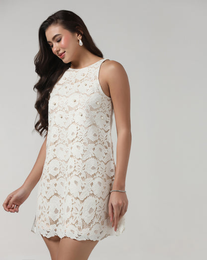 Ivory Pearl Lace Dress