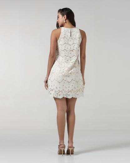 Ivory Pearl Lace Dress