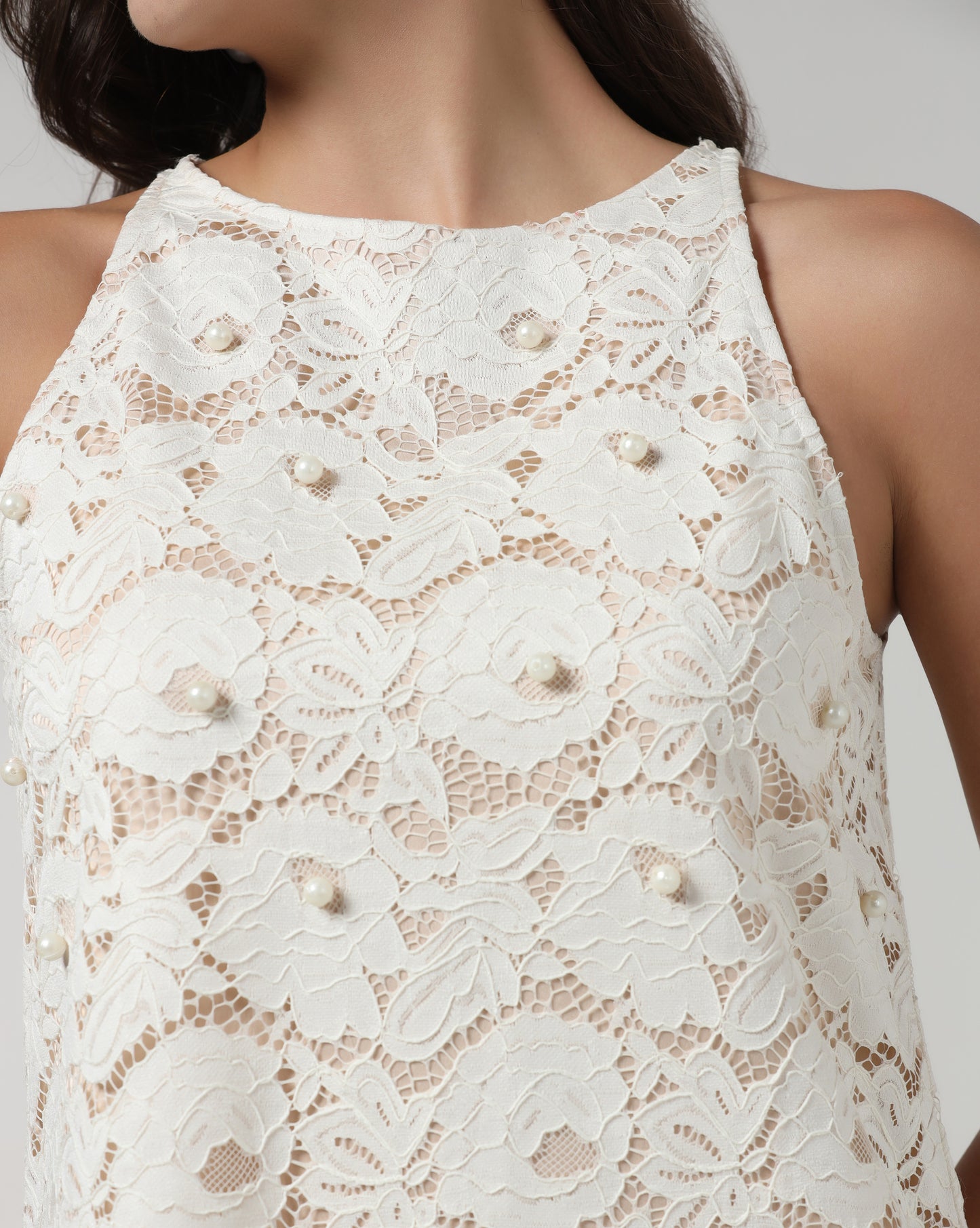 Ivory Pearl Lace Dress
