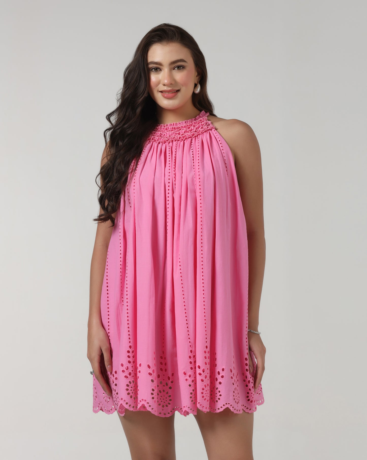 Blush Schiffli Dress