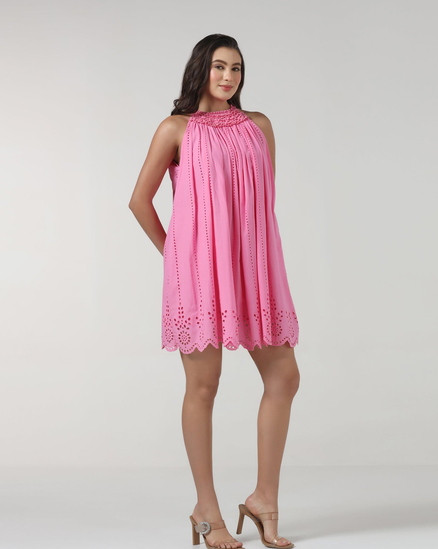 Blush Schiffli Dress