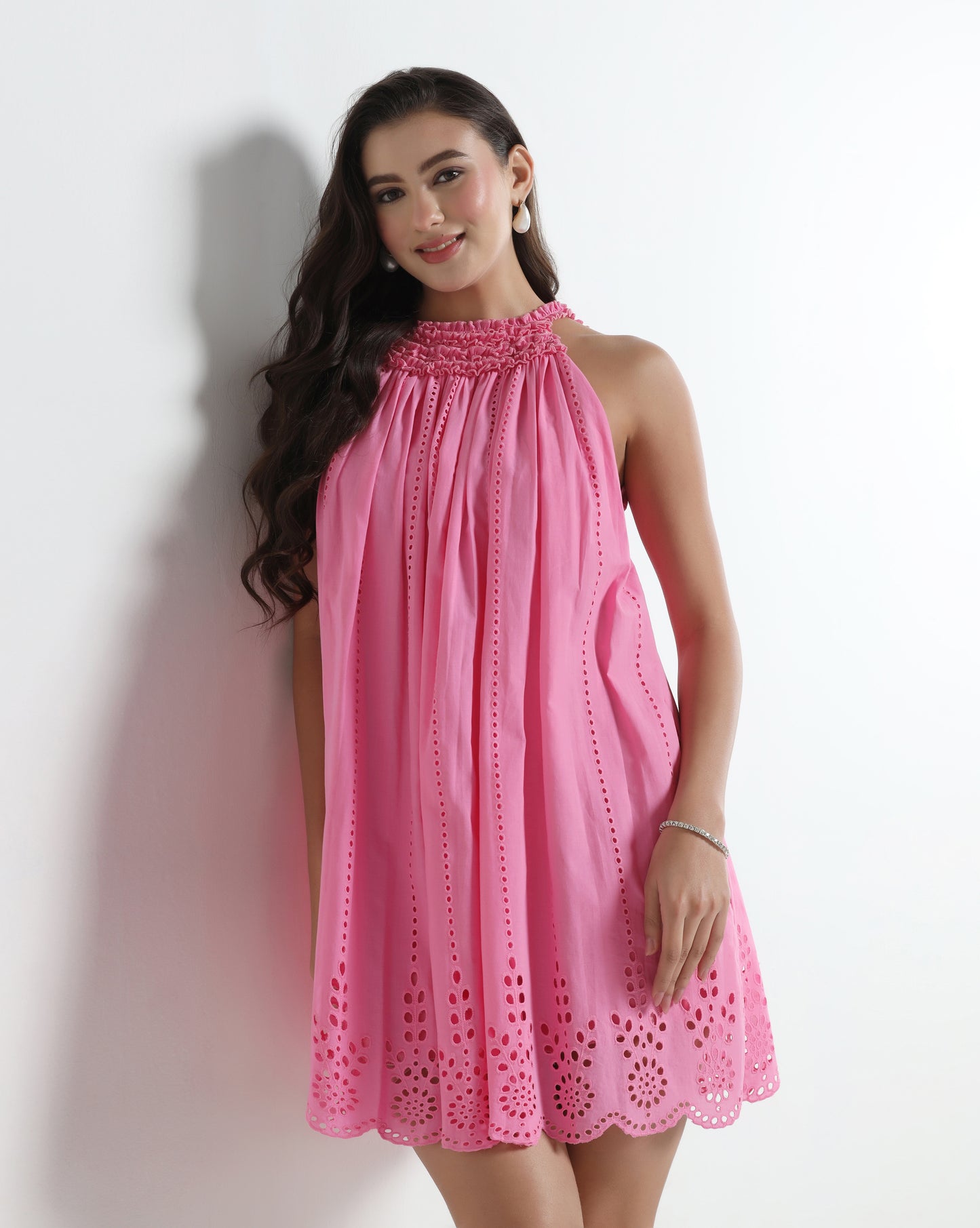 Blush Schiffli Dress