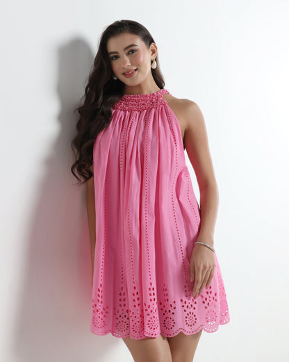 Blush Schiffli Dress