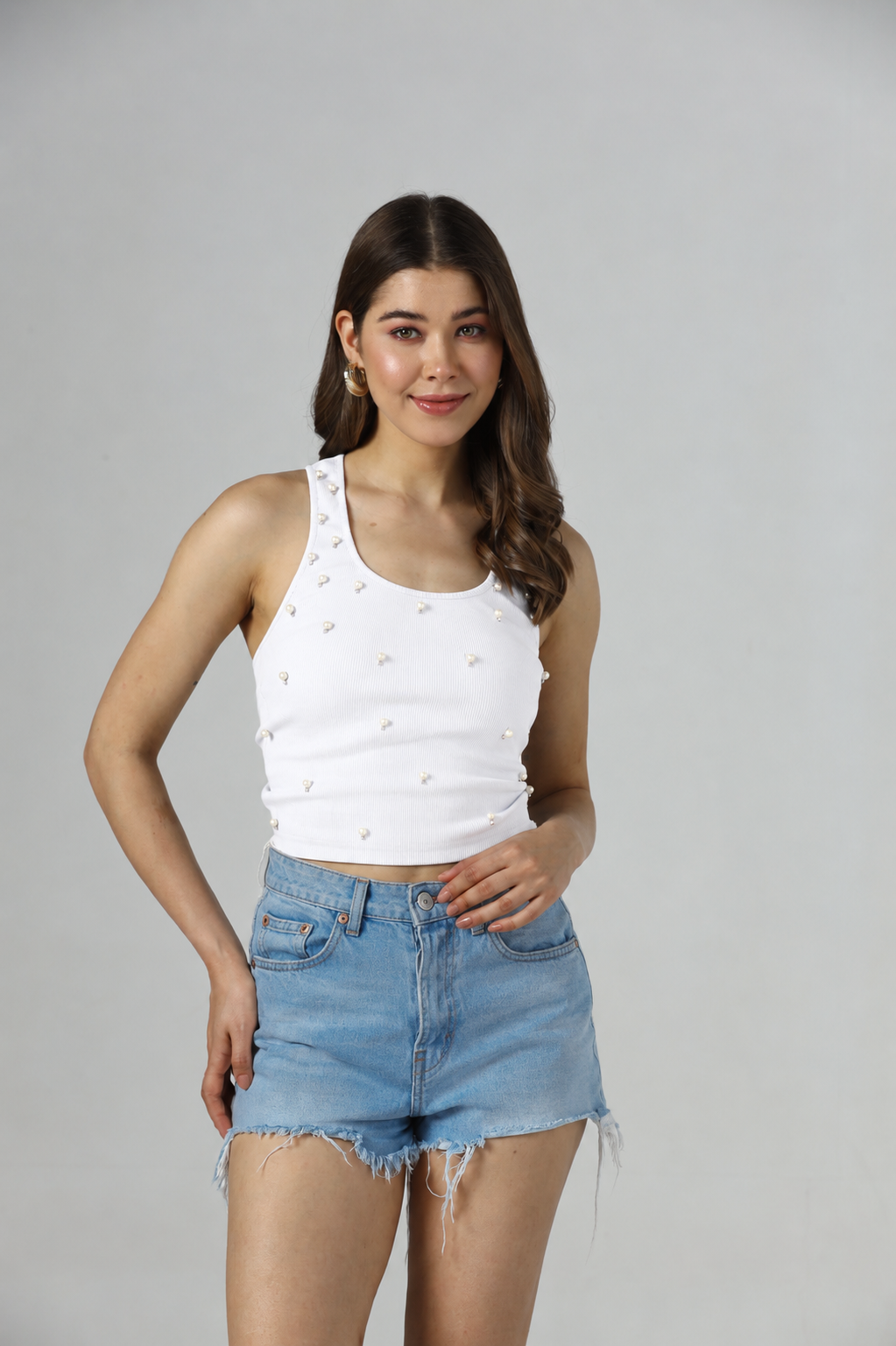 Pearl Breeze Ribbed Tank