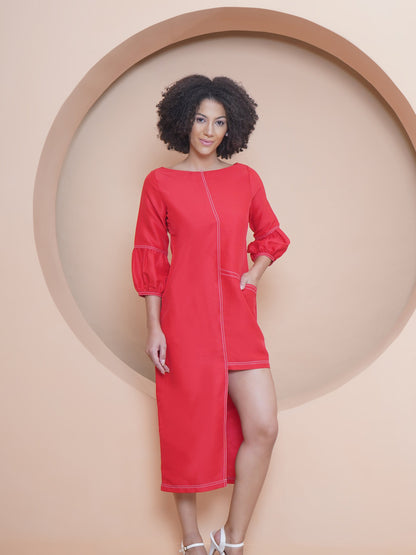 Red Seam Dress