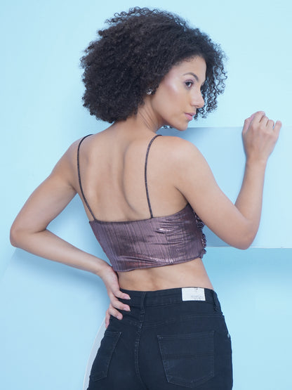 Rose Metallic Bralette Top